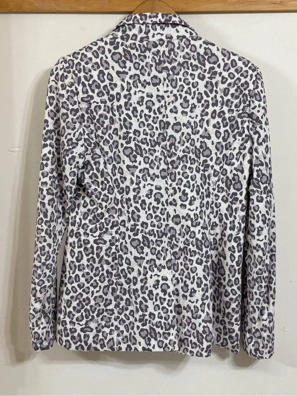 Rachel Zoe Linen Blend Leopard-Print Blazer in White, Lavender and Taupe